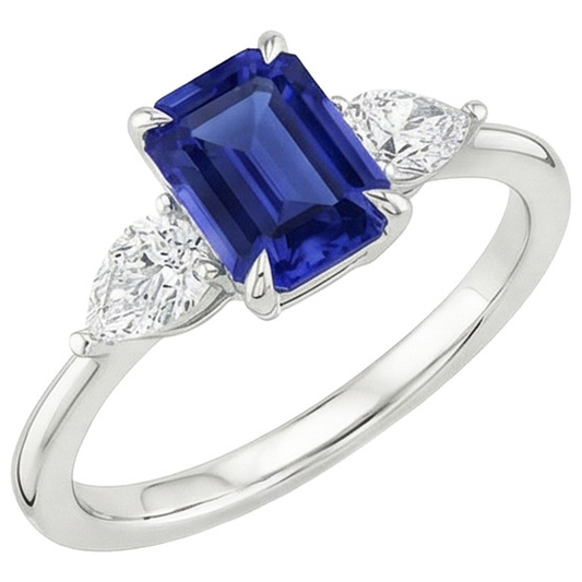 echter pear diamant 3.50Karat ring Seitenansicht