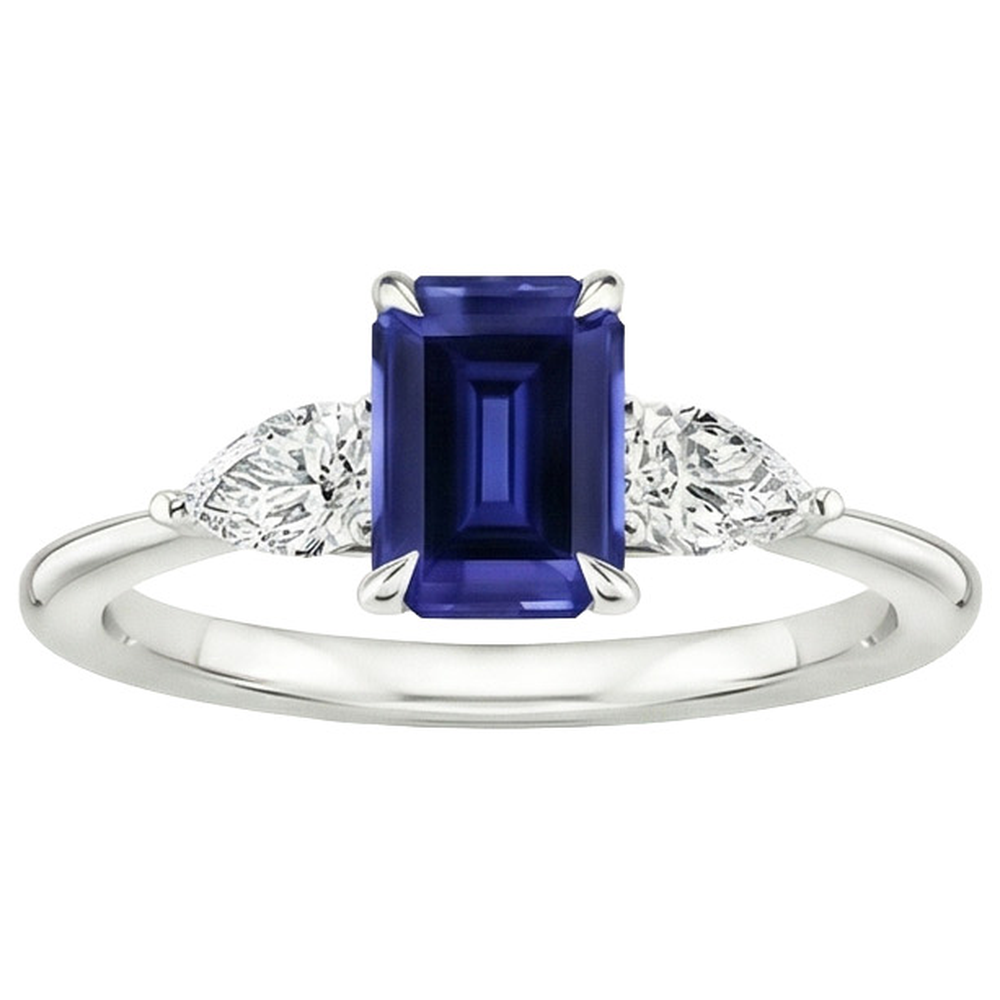 echter pear diamant 3.50Karat ring Profilansicht