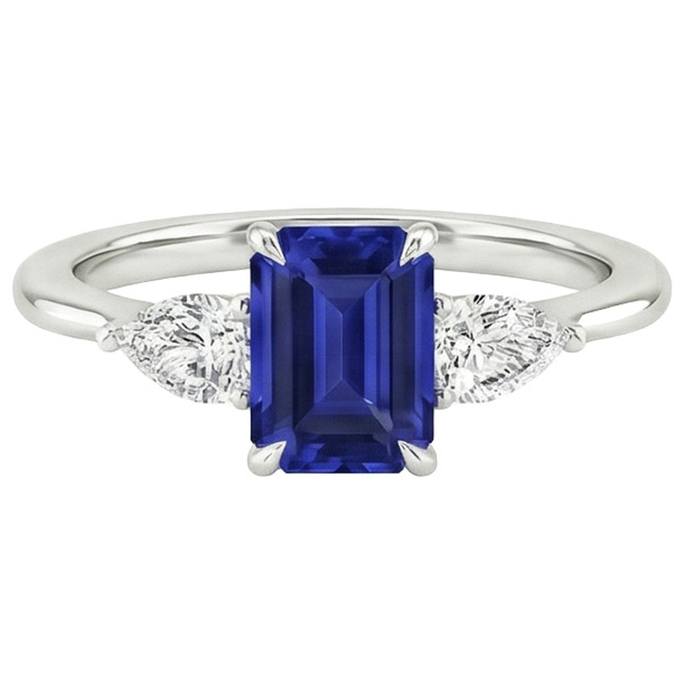 echter pear diamant 3.50Karat ring auf Weiß