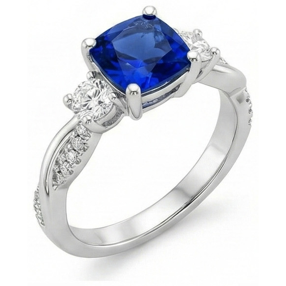 echter round diamant 2.75Karat ring Vorderansicht