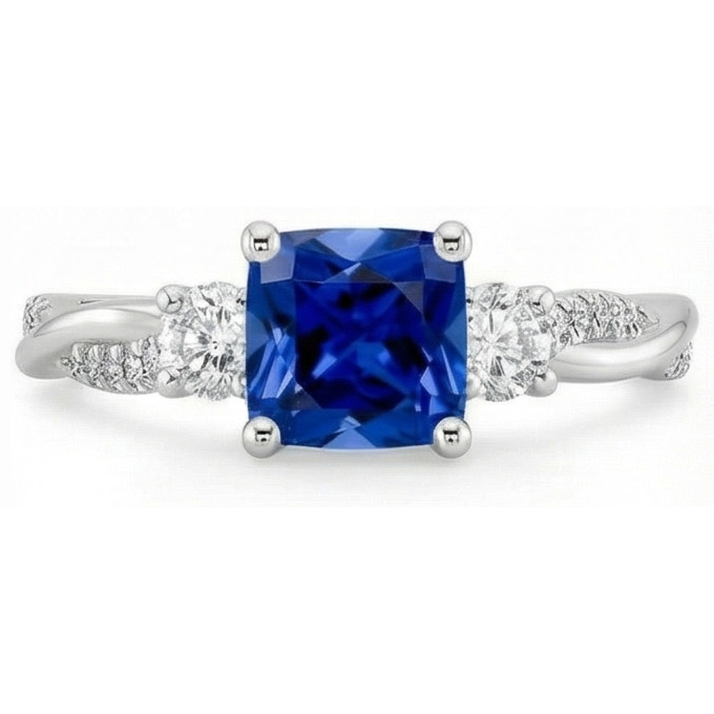 echter round diamant 2.75Karat ring Draufsicht