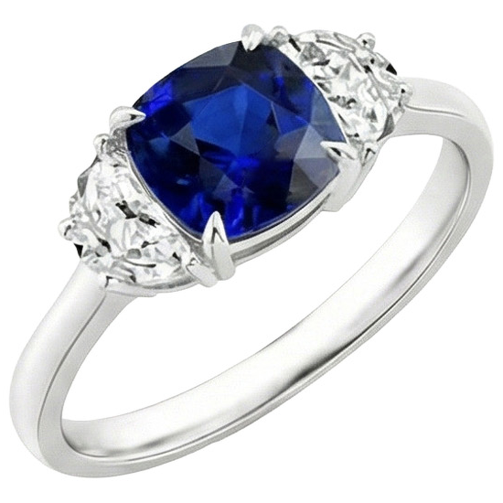 echter cushion diamant 3Karat ring Vorderansicht