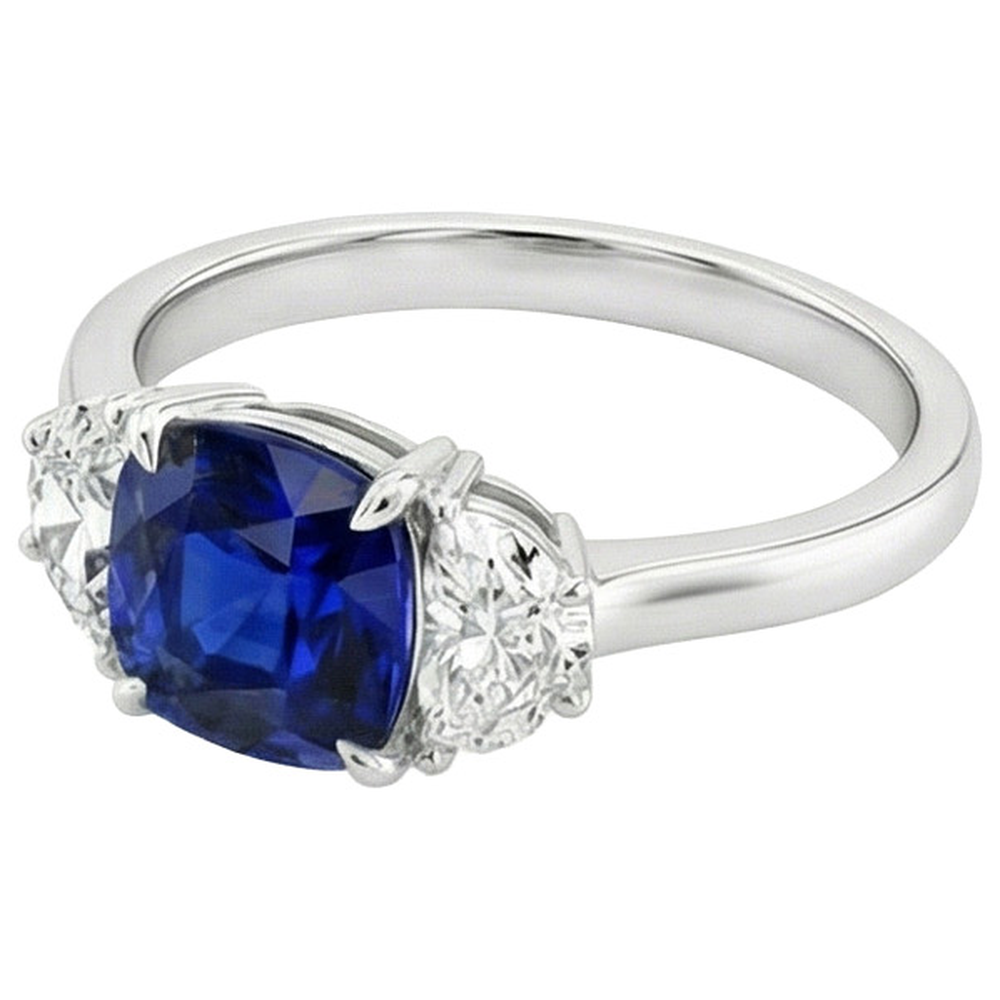 echter cushion diamant 3Karat ring Detailansicht