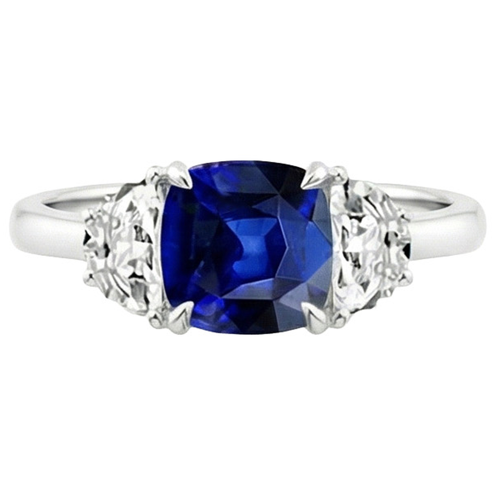 echter cushion diamant 3Karat ring Seitenansicht