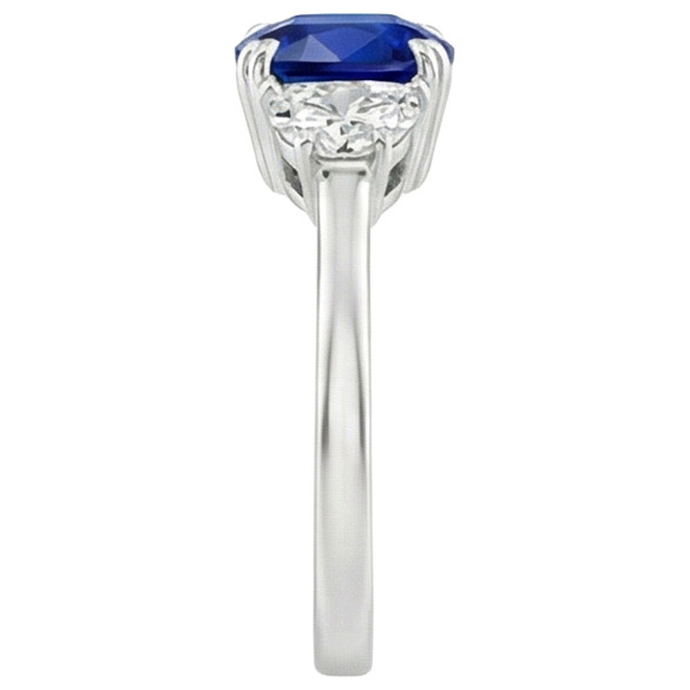 echter cushion diamant 3Karat ring Profilansicht