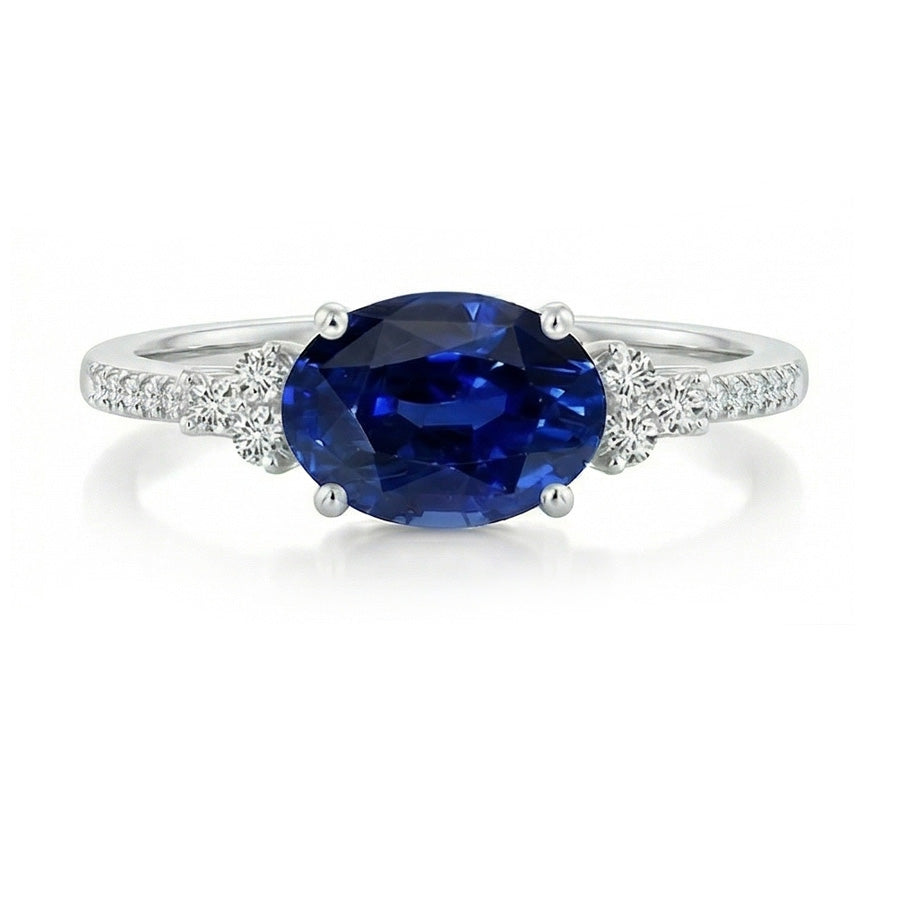 echter oval diamant 4Karat ring Seitenansicht