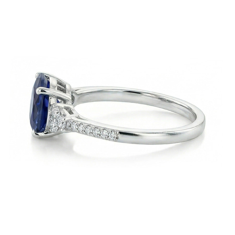 echter oval diamant 4Karat ring Detailansicht