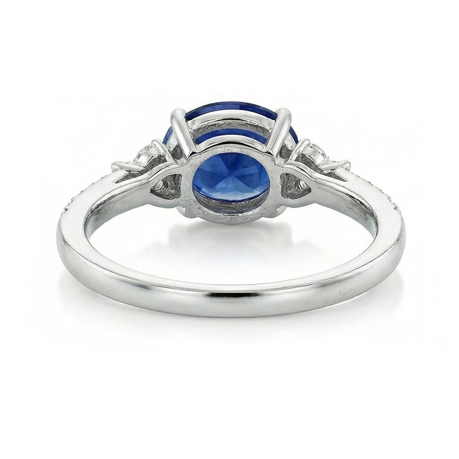 echter oval diamant 4Karat ring Profilansicht
