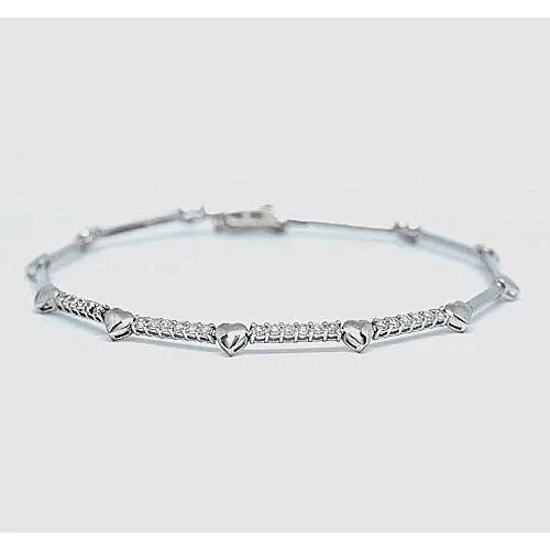 Gold-Echt Diamant-Herz-Armband