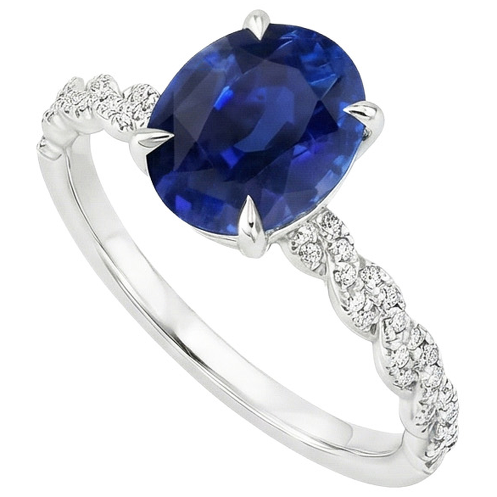 echter oval diamant 3.50Karat ring Seitenansicht