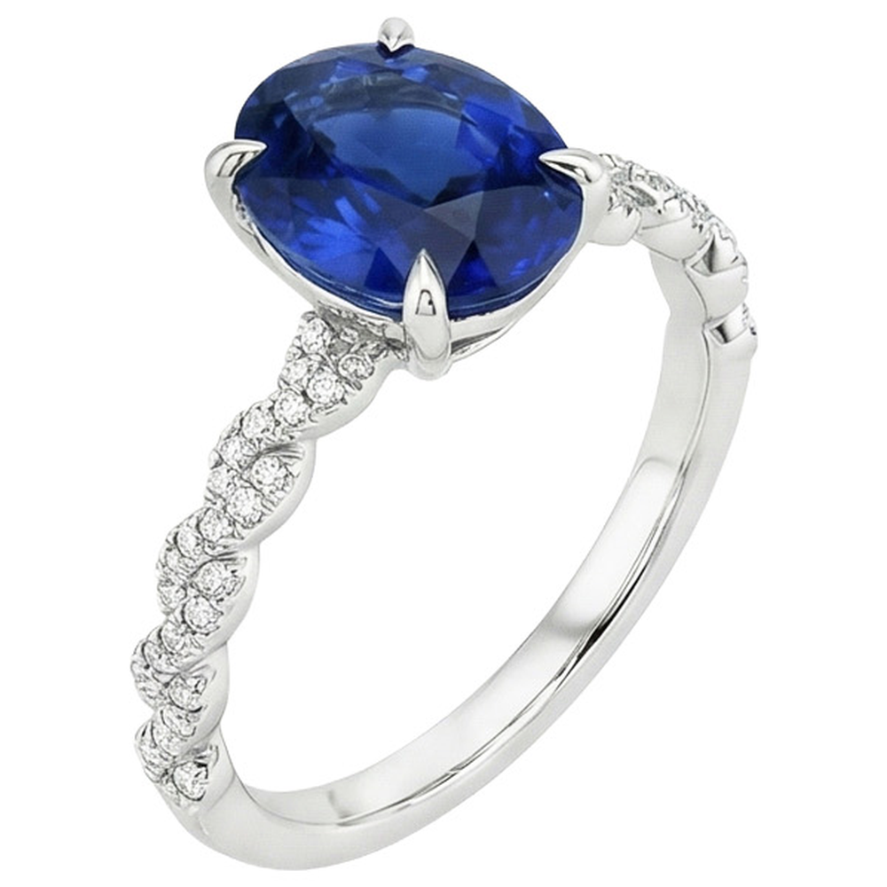 echter oval diamant 3.50Karat ring Detailansicht