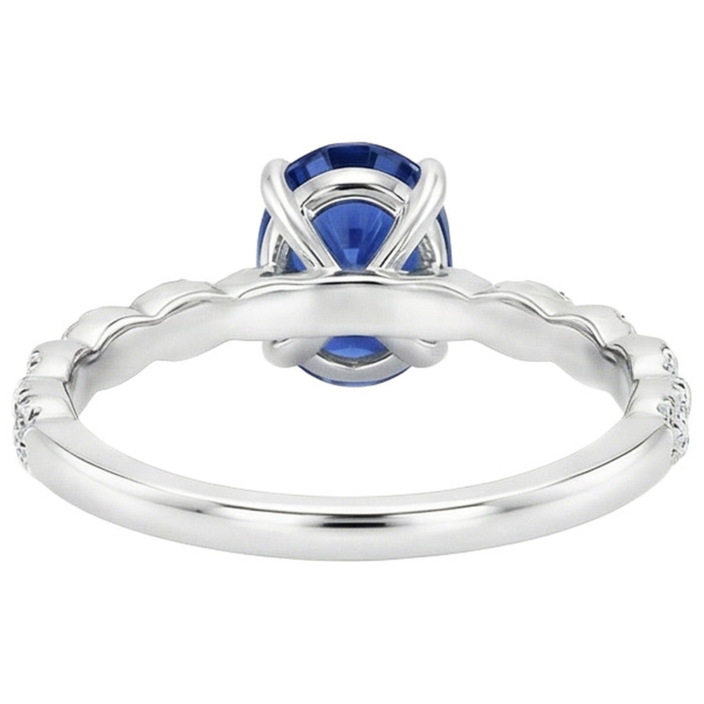 echter oval diamant 3.50Karat ring Draufsicht