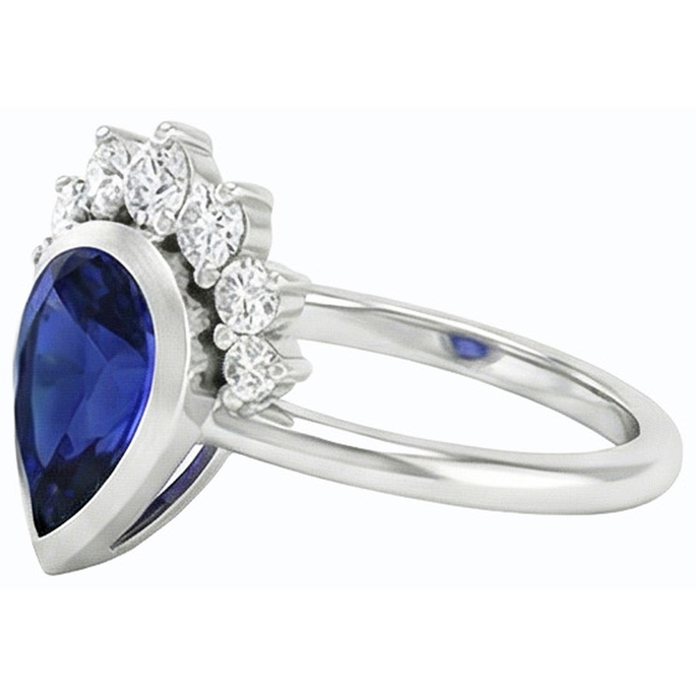 echter round diamant 3.50Karat ring Profilansicht