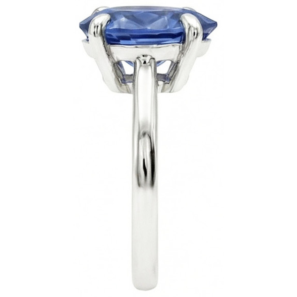 Hochwertiger Kornblumenblauer Saphir Schmuckstein-Ring 3 Karat – Schrägansicht