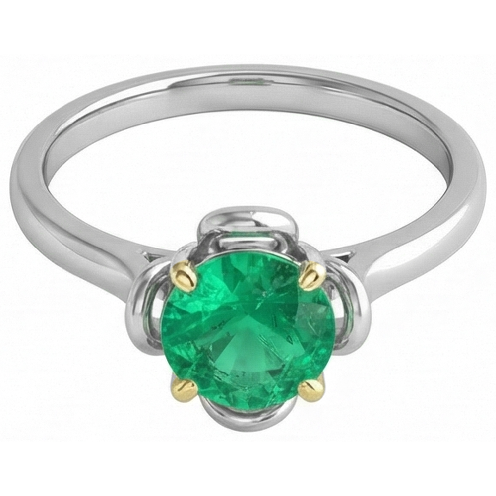 Handgemachter Smaragd Edelstein-Ring 2 Karat – Seitenansicht