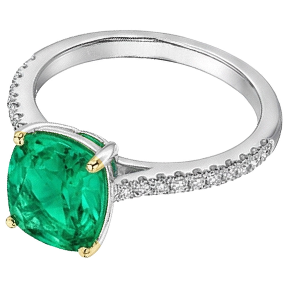 Luxuriöser Kolumbianischer Smaragd Edelstein-Ring 2,50 Karat – Seitenansicht