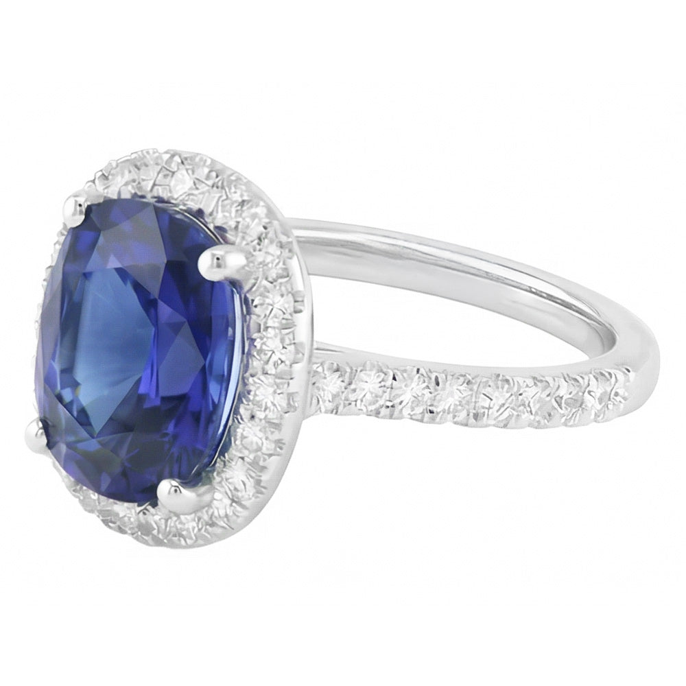echter oval diamant 3.50Karat ring Draufsicht