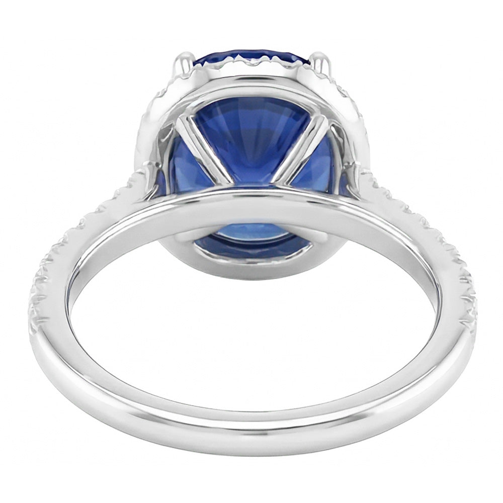 echter oval diamant 3.50Karat ring Profilansicht