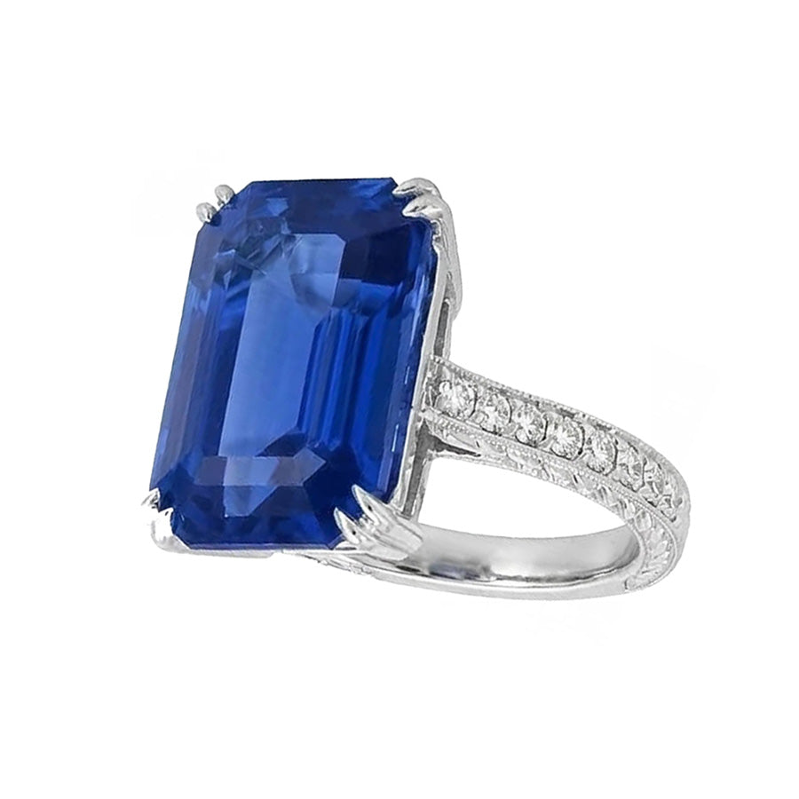 echter round diamant 5Karat ring Draufsicht