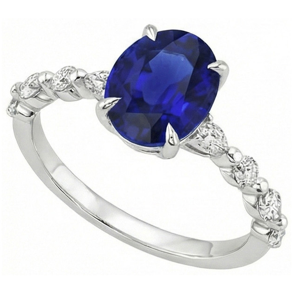 echter oval diamant 6Karat ring Seitenansicht