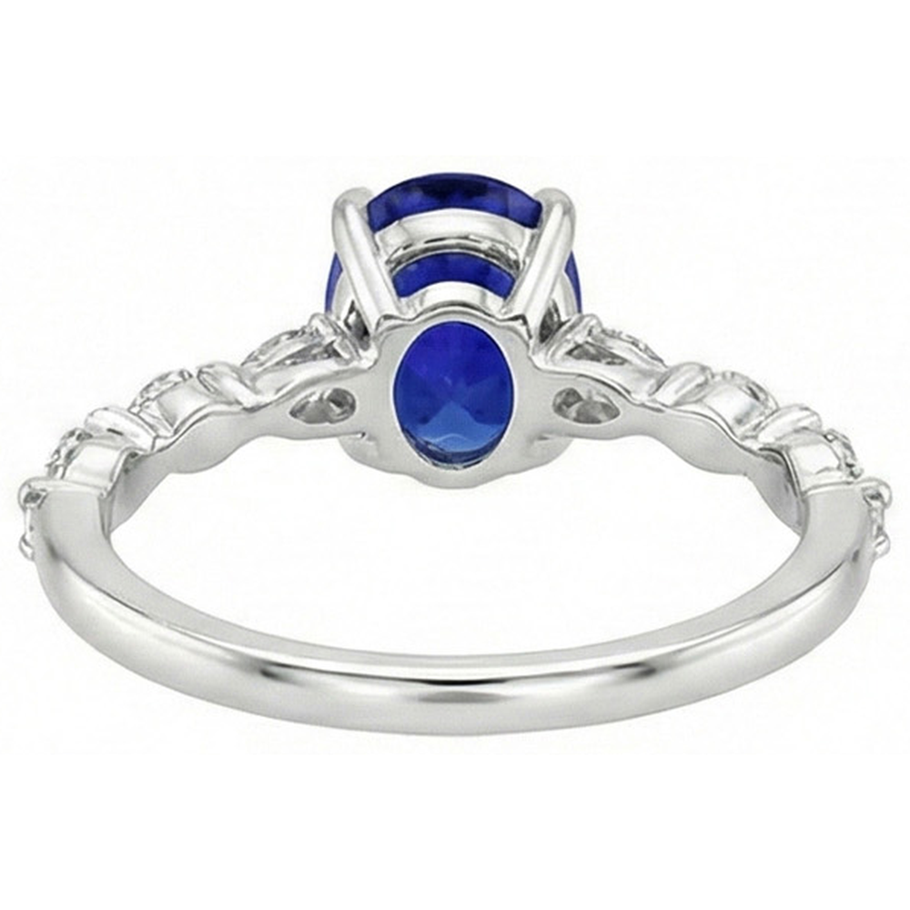 echter oval diamant 6Karat ring auf Weiß