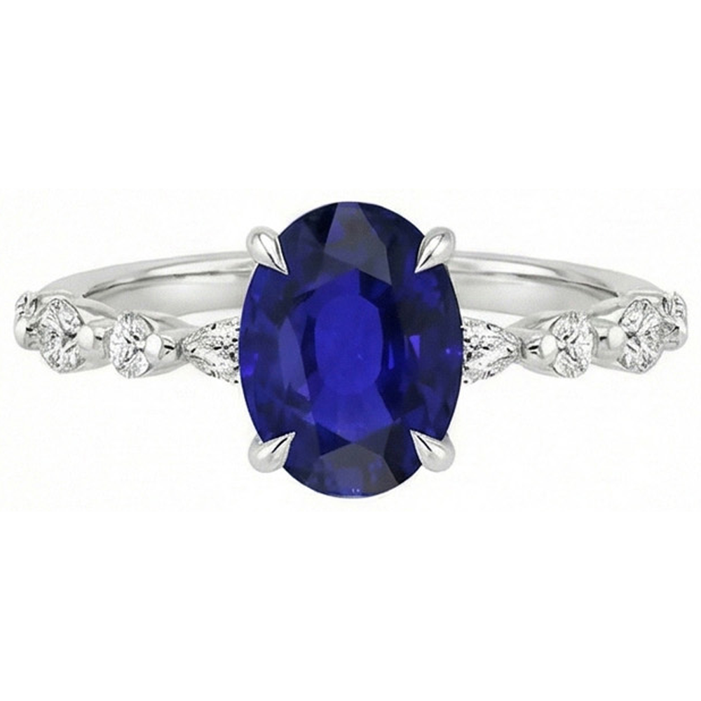 echter oval diamant 6Karat ring Detailansicht