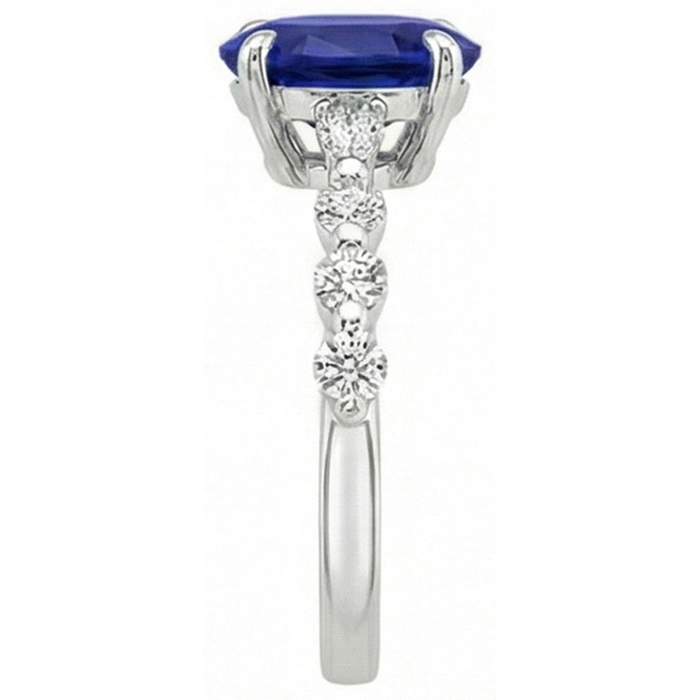 echter oval diamant 6Karat ring Profilansicht