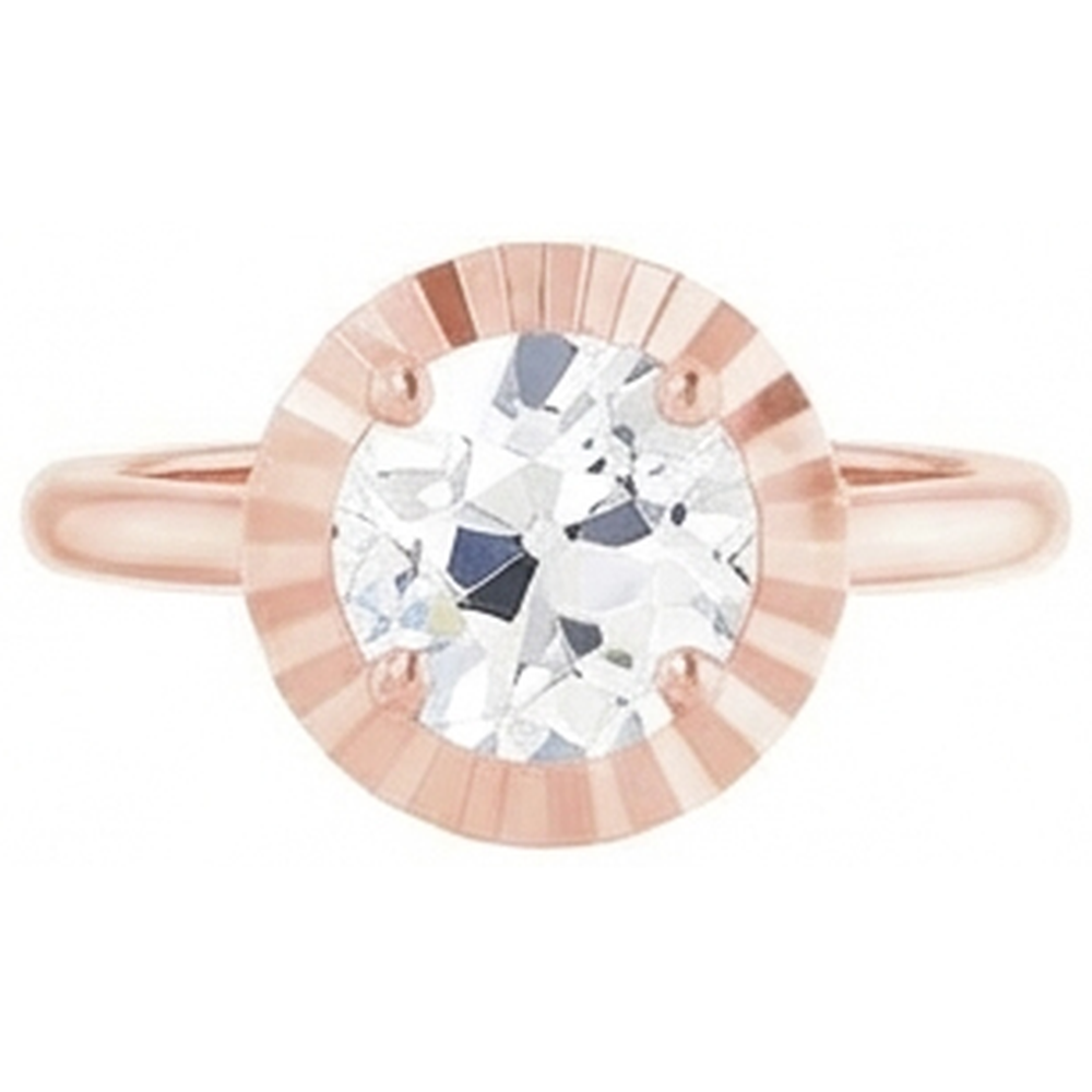 echter round diamant 3Karat ring Draufsicht