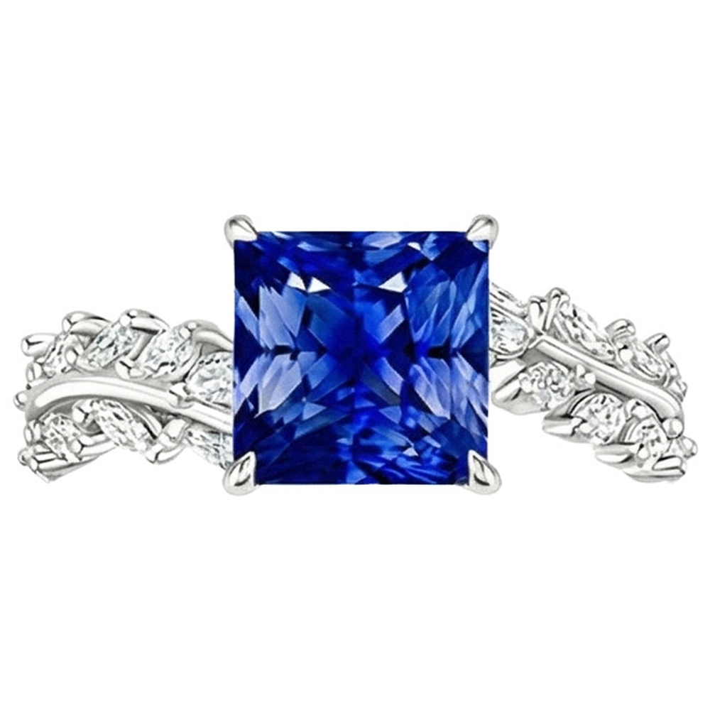echter princess diamant 4Karat ring Detailansicht