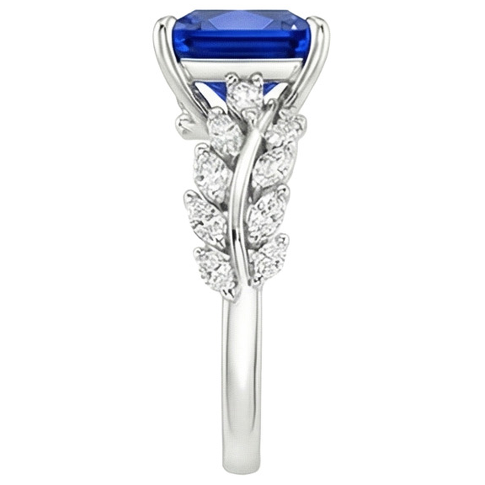 echter princess diamant 4Karat ring Profilansicht