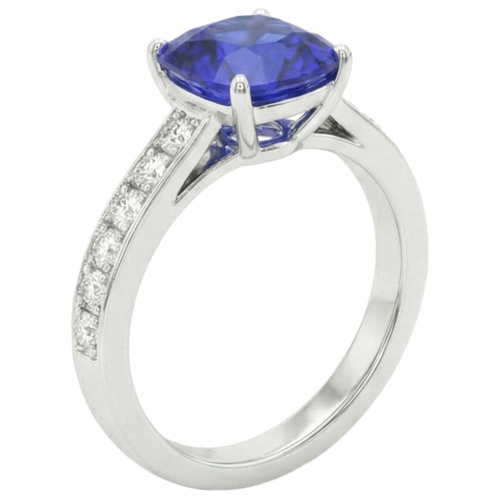 echter round diamant 6Karat ring Profilansicht
