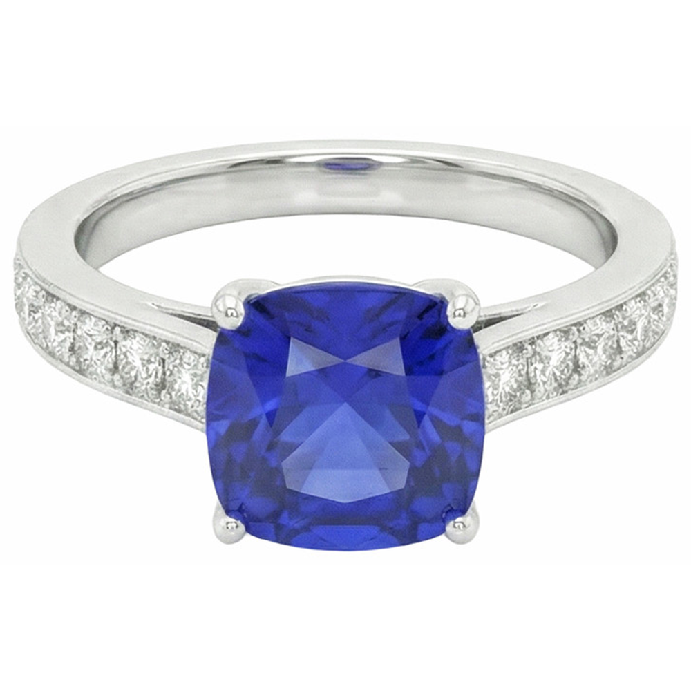 echter round diamant 6Karat ring Draufsicht