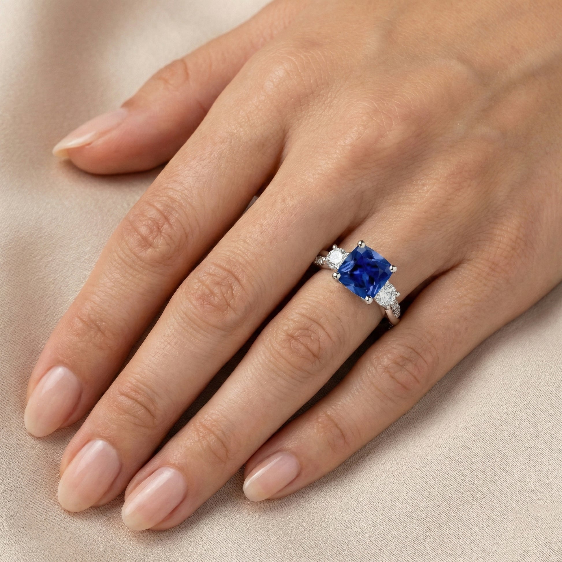 echter round diamant 2.75Karat ring Band Detail