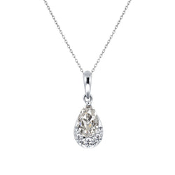 14K Weißgold Anhänger-Halskette mit Brillant – 2 Karat