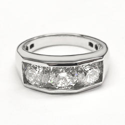 Gold Herren Diamant Ring Rund Schliff Labor Gezüchtet 10K Herren Schmuck