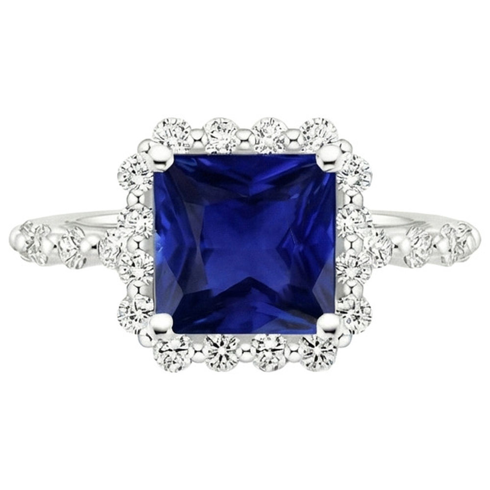 echter princess diamant 6.25Karat ring Detailansicht
