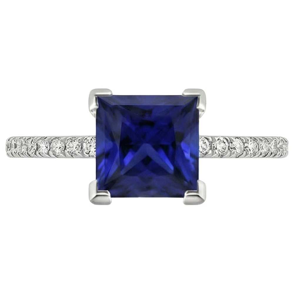 echter princess diamant 5.50Karat ring auf Weiß