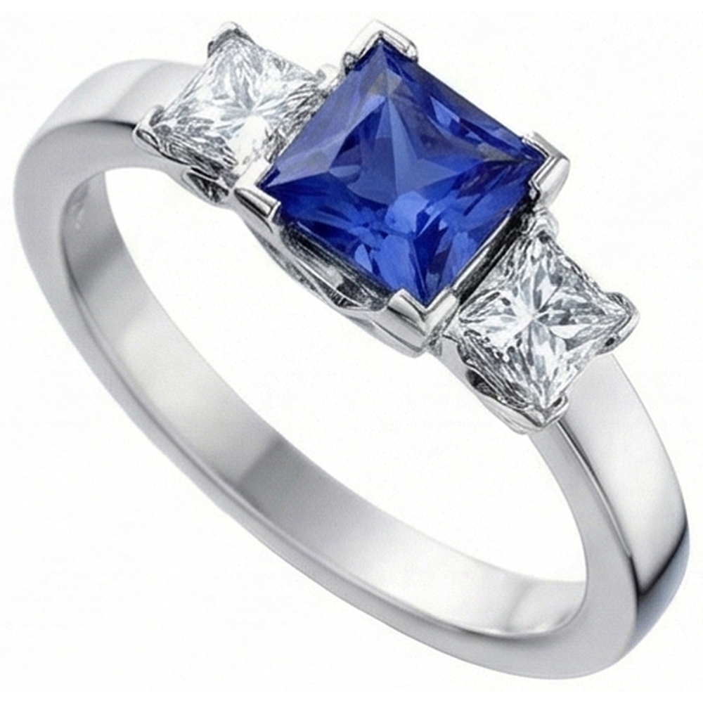 echter princess diamant 5Karat ring Vorderansicht