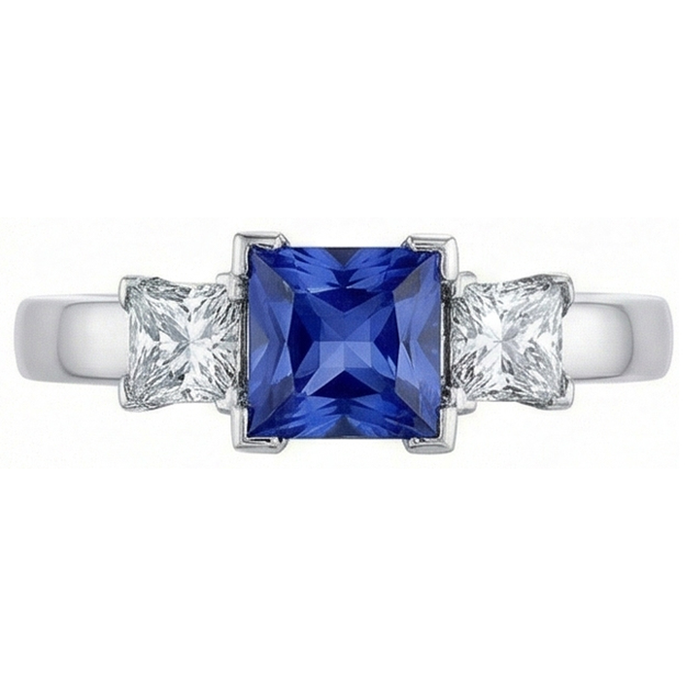 echter princess diamant 5Karat ring Seitenansicht