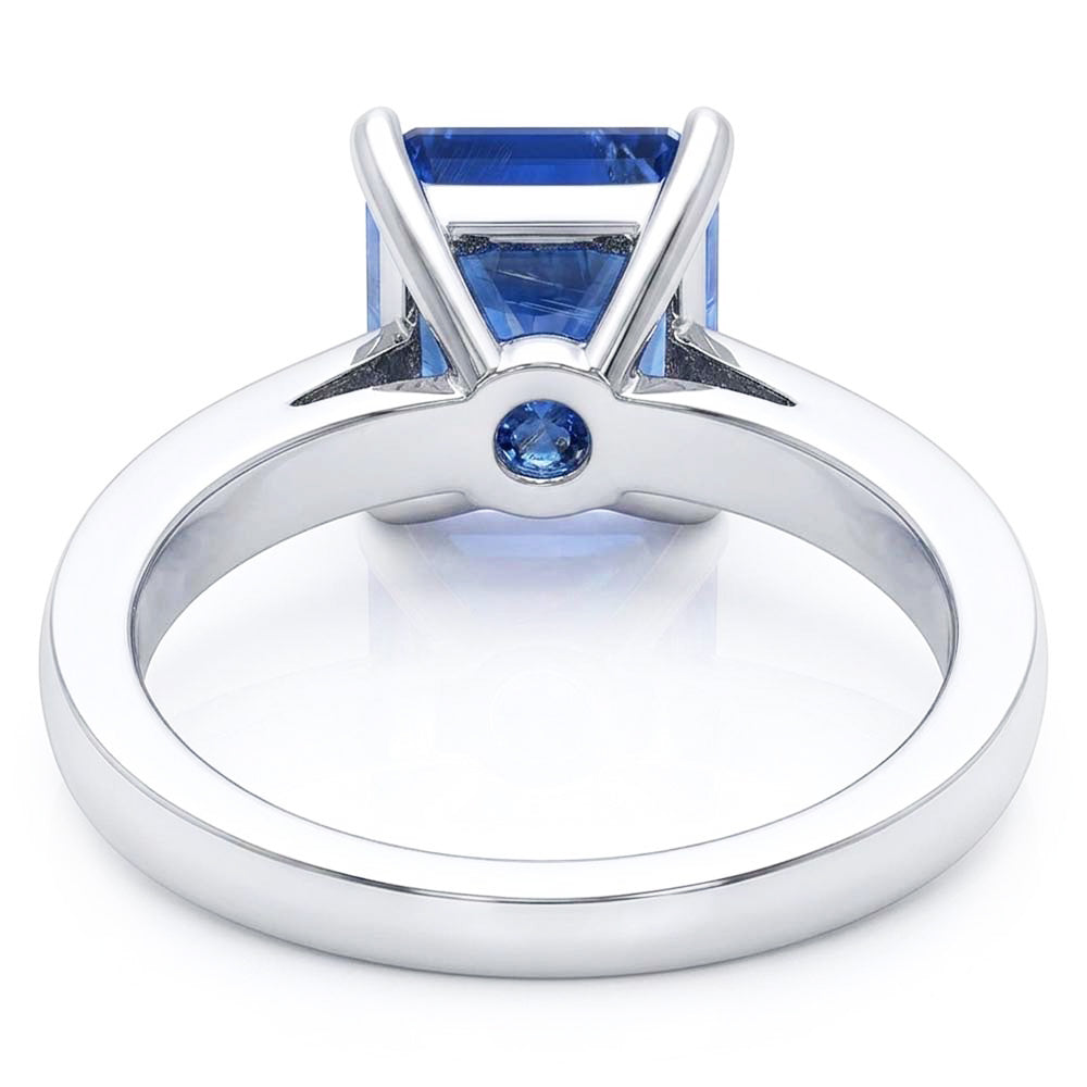 Goldener Jubiläumsring mit blauem Saphir, 4 Karat, Natürlicher Diamant ( nicht im Labor gezüchtet )en in Kanalfassung