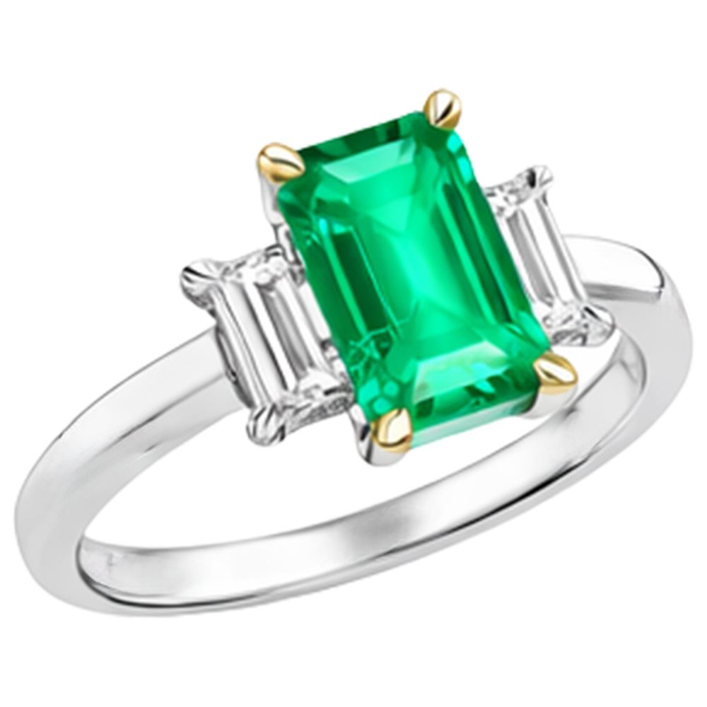 Maßgefertigter Schmuckstein-Ring 2 Karat – Seitenansicht