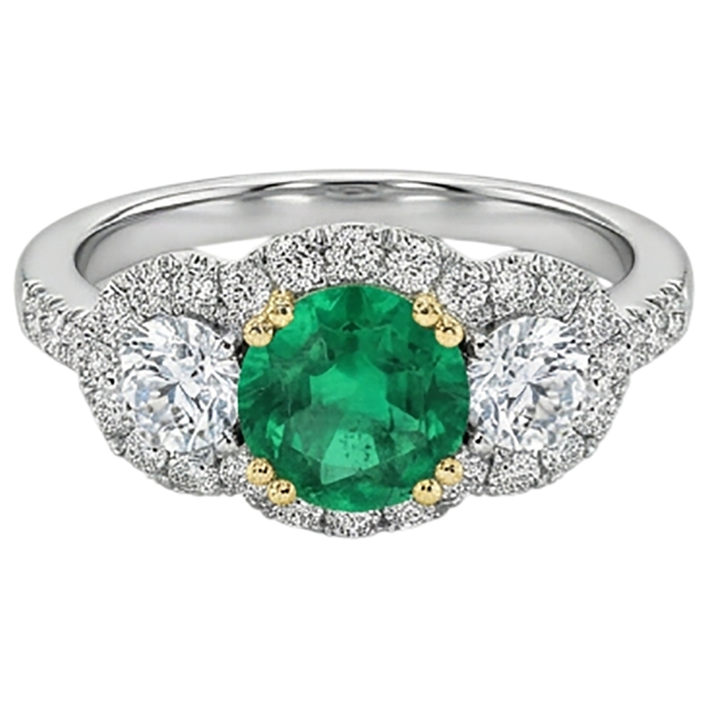 Echter Edler Smaragd Edelstein-Ring – Schrägansicht