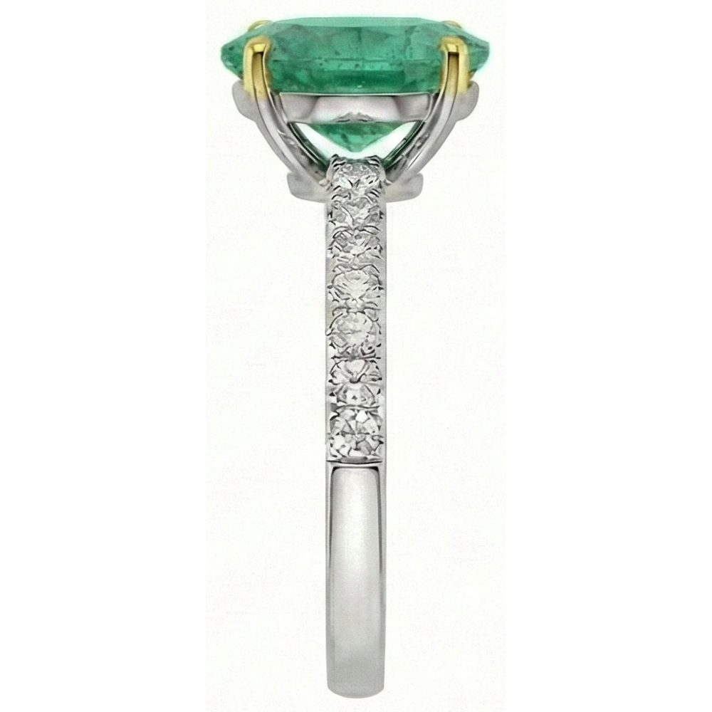 Designer Farbstein-Ring 2 Karat – Profilansicht