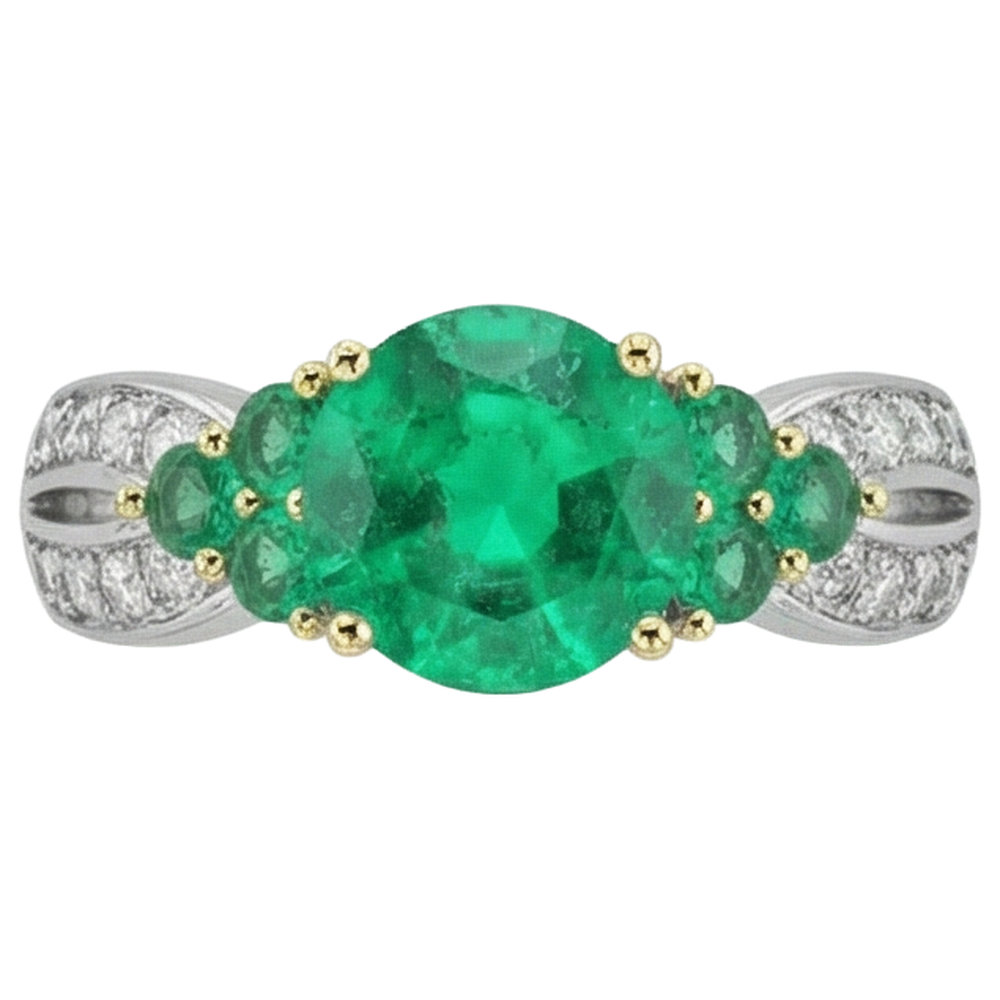Luxuriöser Farbstein-Ring 2 Karat – Seitenansicht