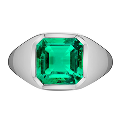 Zeitloser GIA-Zertifiziert Edler Smaragd Schmuckstein-Ring – 4