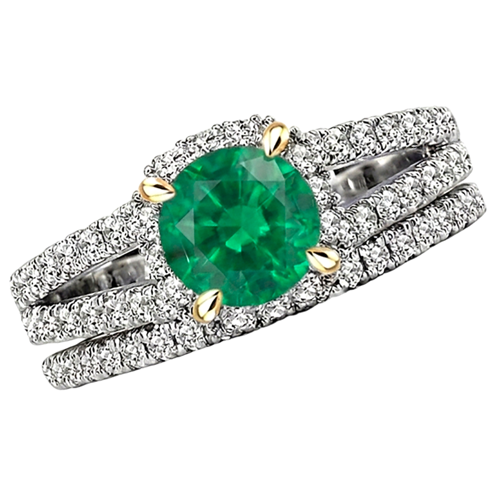 Exquisiter Kolumbianischer Smaragd Farbstein-Ring 2,50 Karat – Seitenansicht
