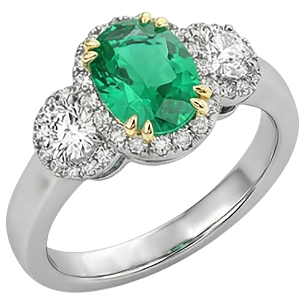 Funkelnder Schmuckstein-Ring 2,50 Karat – Seitenansicht