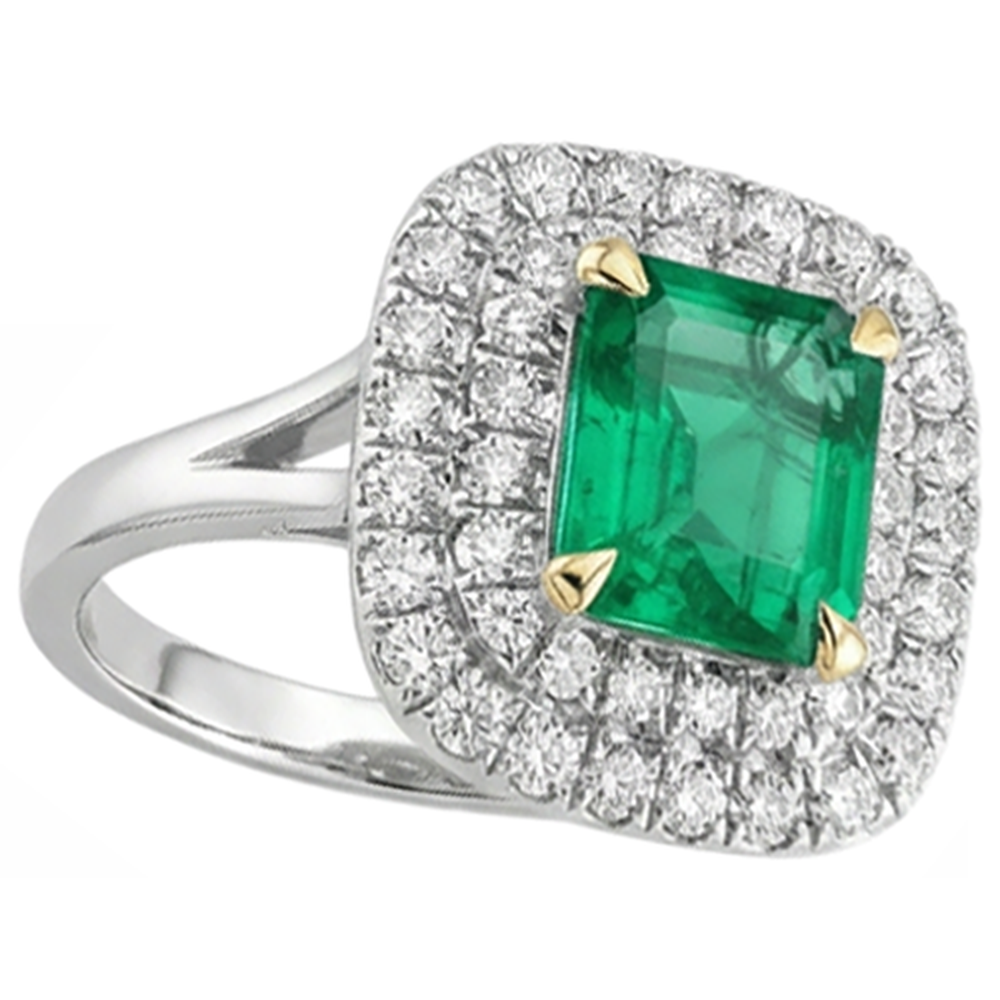 Eleganter Farbstein-Ring 2 Karat – Schrägansicht