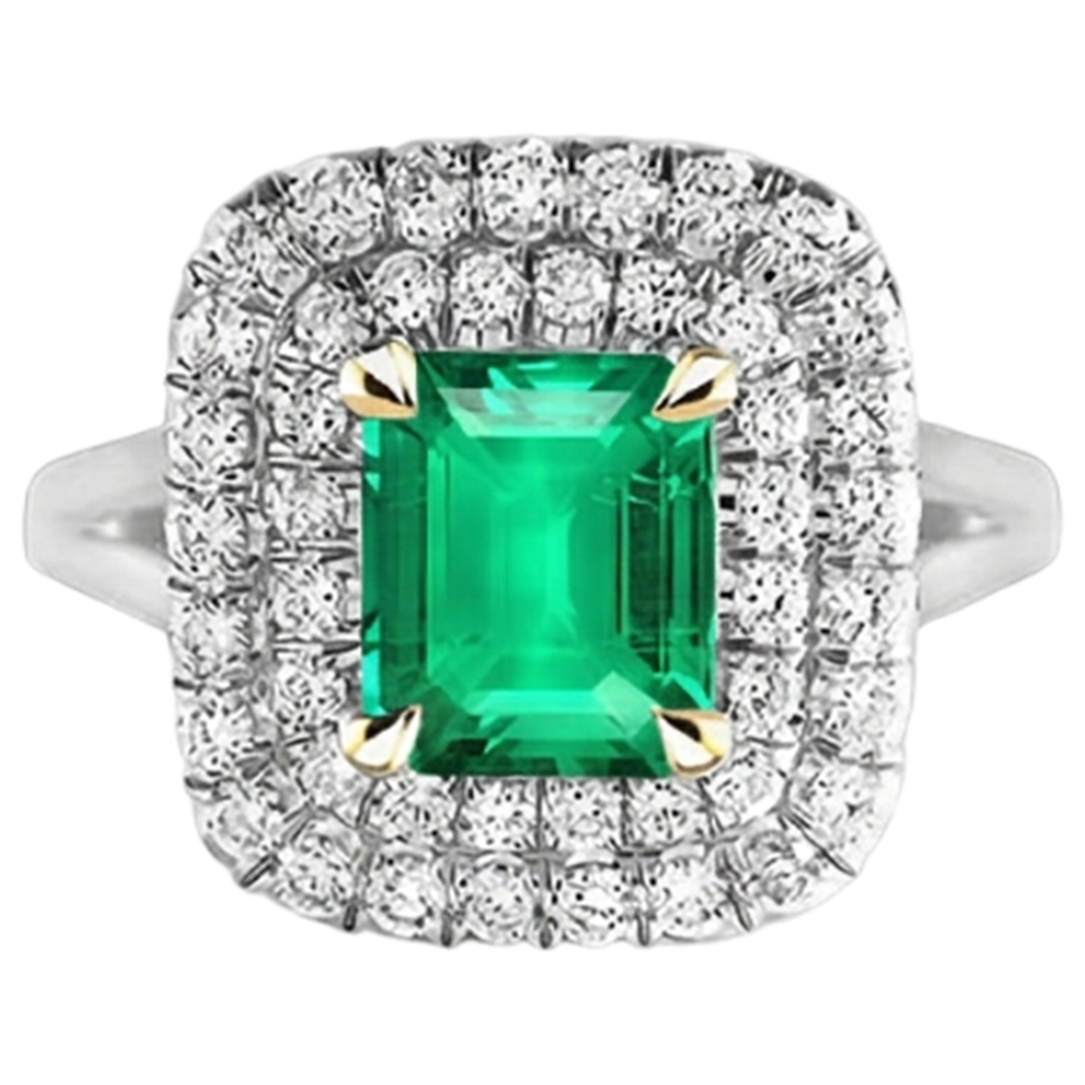 Eleganter Farbstein-Ring 2 Karat – Frontansicht