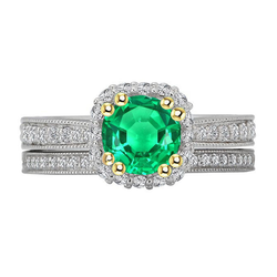 Handgemachter Farbstein-Ring mit Pavé Edler Smaragd – 2,50 Karat
